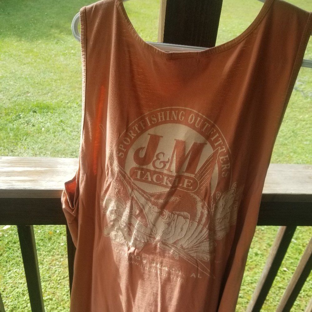 Fishing tank top men's size XL orange
